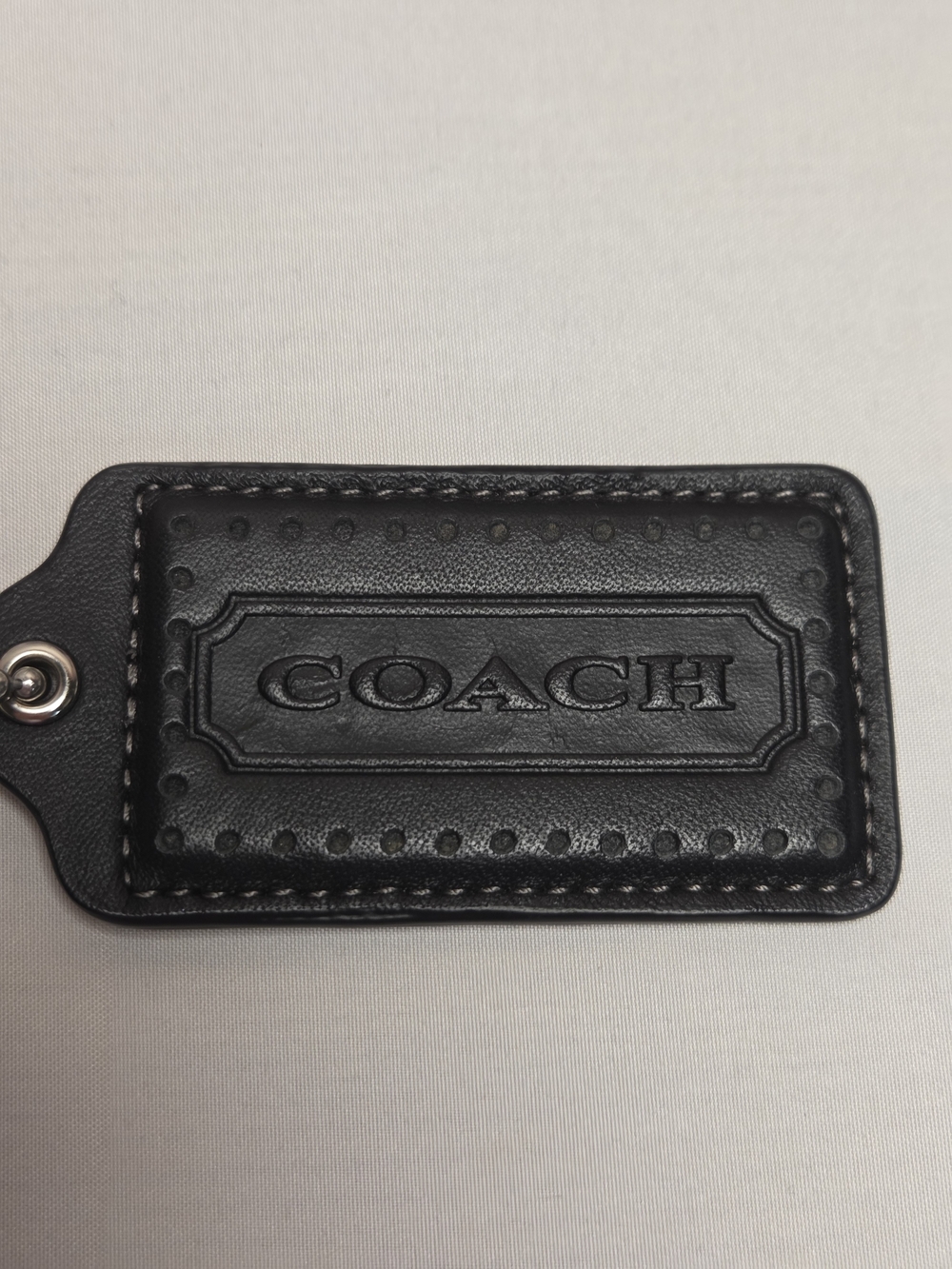 Coach Large Black Embossed Leather Hang Tag 3" X 1.75" LIKE NEW 😍